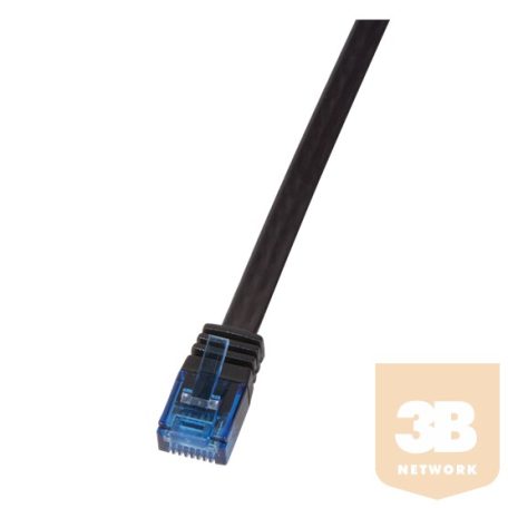 KAB LogiLink CF2013U Cat6 U/UTP lapos patch kábel - Fekete - 0,25m