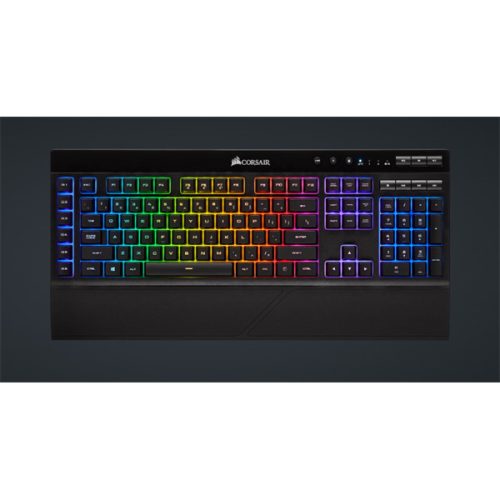 CORSAIR Vezeték Nélküli Billentyűzet Gaming, K57 RGB WIRELESS, 6 programozható billentyű, Csuklótámasz, US, fekete