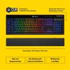 CORSAIR Vezeték Nélküli Billentyűzet Gaming, K57 RGB WIRELESS, 6 programozható billentyű, Csuklótámasz, US, fekete