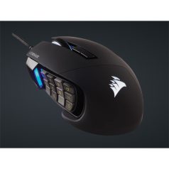   CORSAIR Vezetékes Egér Gaming, SCIMITAR RGB ELITE, 17 programozható gomb, RGB Világítás, 18000dpi, fekete