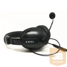   CHILL SZTEREO USB HEADSET, fekete, 2m-es kábel, ki-be kapcsolható mikrofon