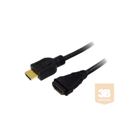 Logilink 1.4 HDMI kábel, HDMI apa/anya, arany, 3m