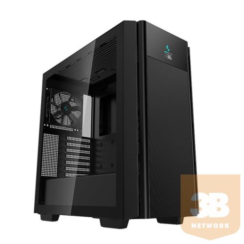 DeepCool Számítógépház - CH510 MESH DIGITAL (ablakos, 1x12cm ventilátor, Mini-ITX / Mico-ATX / ATX / E-ATX, 1xUSB3.0)