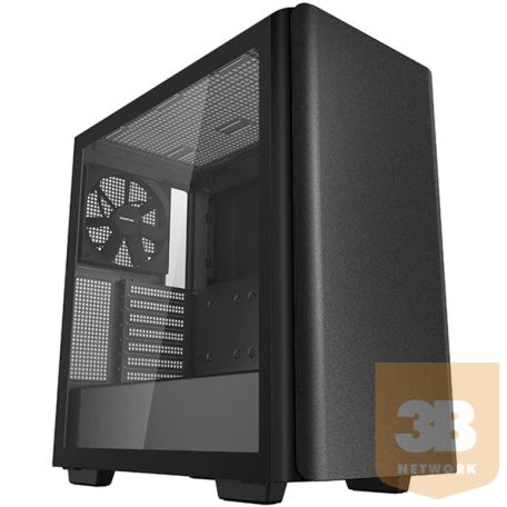 DeepCool Számítógépház - CK500  (fekete, ablakos, 3x12cm ventilátor, Mini-ITX / Mico-ATX / ATX / E-ATX, 2xUSB3.0 )