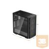 DeepCool Számítógépház - CK560  (fekete, ablakos, 3x12cm ventilátor, Mini-ITX / Mico-ATX / ATX / E-ATX, 2xUSB3.0, USB-C)