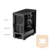 DeepCool Számítógépház - CK560  (fekete, ablakos, 3x12cm ventilátor, Mini-ITX / Mico-ATX / ATX / E-ATX, 2xUSB3.0, USB-C)