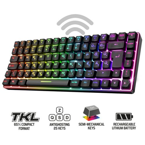 Spirit of Gamer Semi-mechanikus Billentyűzet - ELITE K70 (TKL, 85 gomb,, RGB LED,USB, anti-ghost, fekete, magyar)