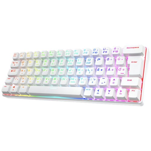 Spirit of Gamer Billentyűzet Mechanikus - XPERT K200  (TKL, SOG red, RGB LED,USB, anti-ghosting, fehér, magyar)