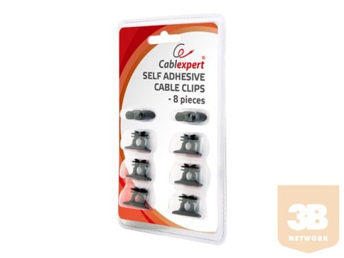 GEMBIRD CM-CC-01 Gembird Self adhesive cable clips, 8 pcs, black