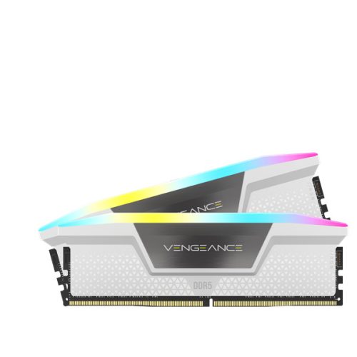 CORSAIR Memória VENGEANCE RGB DDR5 64GB 6000MHz CL30 INTEL, AMD (Kit of 2), fehér