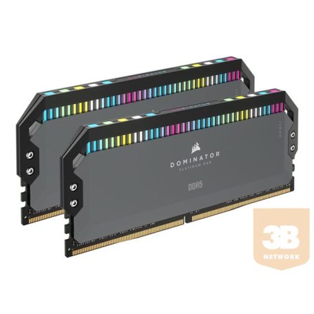 CORSAIR DOMINATOR PLATINUM RGB 32GB 2x16GB DDR5 5200MT/s DIMM Unbuffered 40-40-40-77 STD PMIC AMD EXPO Cool Grey Heatspreader 1.25V