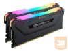 CORSAIR 16GB RAMKit 2x8GB DDR4 3200MHz 2x288 DIMM Unbuffered 16-18-18-36 Vengeance RGB Pro Black Heat Spreader RGB LED 1.35V XMP2.0