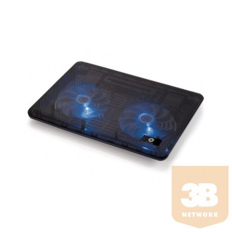 Conceptronic Notebook Hűtőpad 15.6"-ig - CNBCOOLPAD2F (USB, 2x12,5cm, fekete)