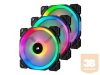 CORSAIR Fan LL120 RGB 120mm Dual Light Loop RGB LED PWM Fan 3 pack with Lighting Node Pro