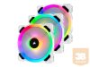 CORSAIR LL120 RGB White 120mm Dual Light Loop RGB LED PWM Fan 3 Pack with Lighting Node PRO