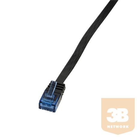 KAB LogiLink CP0132B Cat5e lapos patch kábel - Fekete - 0,25m
