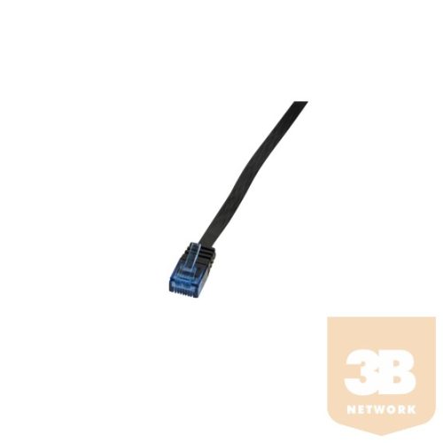 KAB LogiLink CP0139B Cat5e U/UTP/Telefon lapos patch kábel - Fekete - 10m