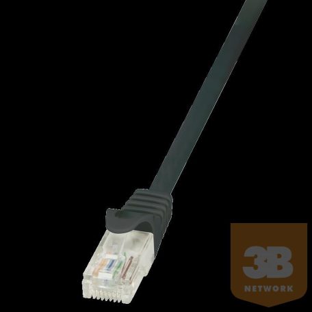 LOGILINK - patch kábel, CAT 5e UTP 0,25m fekete