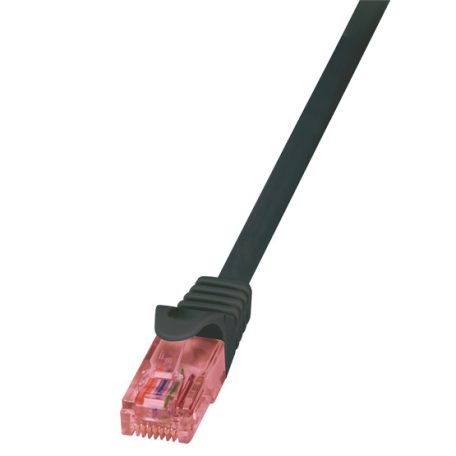 NET LogiLink CQ2013U Cat6 U/UTP lapos patch kábel - Fekete - 0,25m