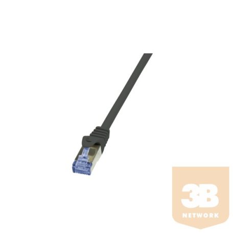 KAB LogiLink CQ3013S Cat66 S/FTP patch kábel - Fekete - 0,25m