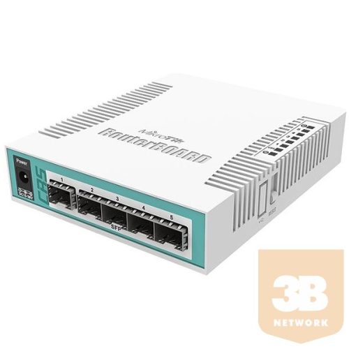 MikroTik RouterBOARD Cloud Router Switch CRS106-1C-5S - Switch - smart - 5 x Gigabit SFP + 1 x combo Gigabit SFP - desktop - PoEThe Cloud Router Switch 106-1C-5S is a desktop size smart switch, equipped with one Gigabit Ethernet / SFP combo port.