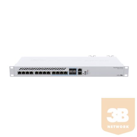 MIKROTIK Switch - CRS312-4C+8XG-RM - 1x100Mbit LAN, 8x10GbE, 4xCombo, RouterOS / SwitchOS L5, Redundáns, Rackmountable
