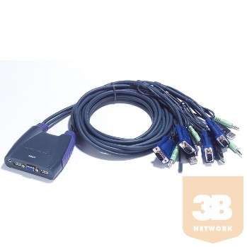 ATEN CS64US 4-Port USB KVM Switch, Speaker Support, 0.9/1.2m cables