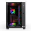 NJOY Ház Midi ATX AURA Tápegység nélkül, USB2.0+3.0, Fekete RGB