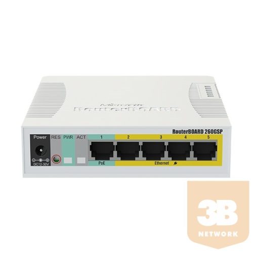 MIKROTIK Switch 5x1000 Mbps + 1xSFP+ PoE (RB260GSP)