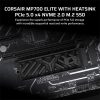 CORSAIR SSD MP700 ELITE M.2 2280 PCIe 5.0 x4 1000GB Hűtőbordával, NVMe