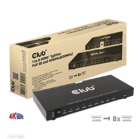 ADA Club3D HDMI 2.0 UHD Splitter 8 ports