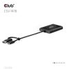 ADA Club3D USB Type-C (with USB Type-A adapter) to dual DisplayPort™(4K60Hz) Video Splitter