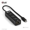 USB Club3D USB Type-C 3.2 Gen1 to 3 Ports USB Type-A with Gigabit Ethernet