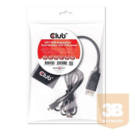 ADA Club3D Multi Stream Transport (MST) Hub DisplayPort 1.2 Dual Monitor (Polybag)