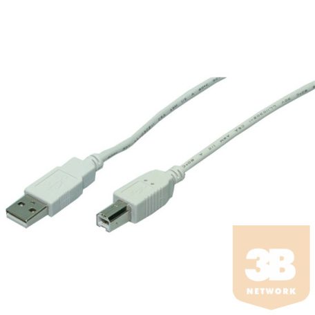 KAB LogiLink CU0007 2x apa USB A-B kábel - Szürke - 2m