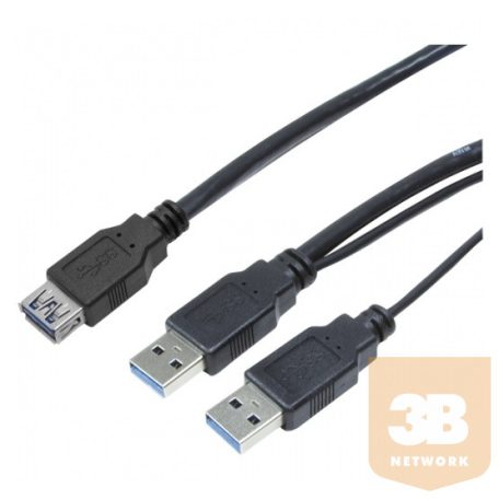 KAB LogiLink CU0070 USB 3.0 Y tápkábel - 0,3m