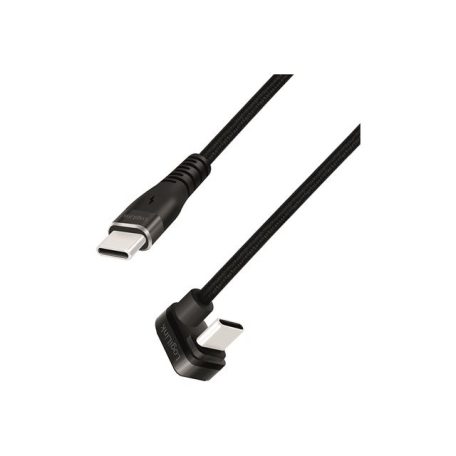 LOGILINK CU0190 USB 2.0 Type-C cable C/M angular to USB-C/M aluminium black 1m