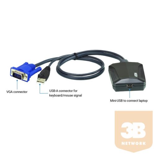 ATEN CV211CP Laptop USB KVM Console Crash Cart Adapter IT Kit