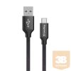 COLORWAY Kábel, Cable USB Type-C 2m 2.4A black (CW-CBUC008-BK)