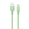 COLORWAY Kábel, USB to Type-C cable (soft silicone) 2.4A 1m green (CW-CBUC042-GR)