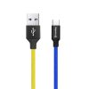 COLORWAY Kábel, USB - Type-C (national) 2.4A 1m blue yellow (CW-CBUC052-BLY)