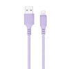 COLORWAY Kábel, USB - Apple Lightning (soft silicone) 2.4A 1m lila (CW-CBUL044-PU)