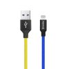 COLORWAY Kábel, USB - Apple Lightning (national) 2.4A 1m blue yellow (CW-CBUL052-BLY)