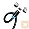 COLORWAY Kábel, Cable 3in1 (Lightning+MicroUSB+Type-C) Magnetic 2.4A 1M black (CW-CBUU020-BK)