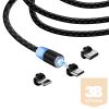 COLORWAY Kábel, Cable 3in1 (Lightning+MicroUSB+Type-C) Magnetic 2.4A 1M black (CW-CBUU020-BK)