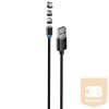 COLORWAY Kábel, Cable 3in1 (Lightning+MicroUSB+Type-C) Magnetic 2.4A 1M black (CW-CBUU020-BK)