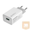 COLORWAY Hálózati töltő 1xUSB, Quick Charge 3.0, 3 A, 18W, fehér (CW-CHS013Q-WT)