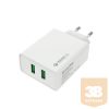 COLORWAY Hálózati töltő, AC Charger 2USB Quick Charge 3.0 (36W) white (CW-CHS017Q-WT)