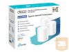 TP-LINK Deco X60 AX3000 Wi-Fi 6 Whole-Home Mesh System 3-pack Quad-core CPU 2x GE RJ45 4x int.antennas MU-MIMO