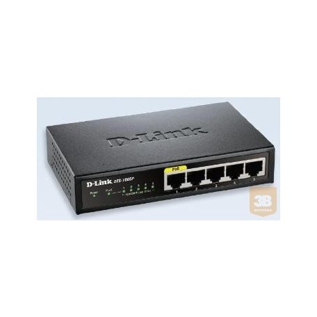 D-Link 5-Port Fast Ethernet PoE Desktop Switch, 1 PoE port max. 15.4 W